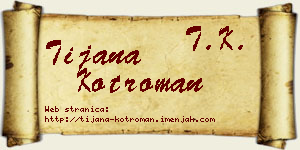 Tijana Kotroman vizit kartica